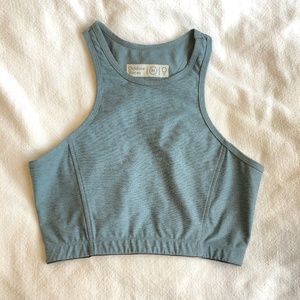 Outdoor Voices Athena Crop Top Bra Slate Green M